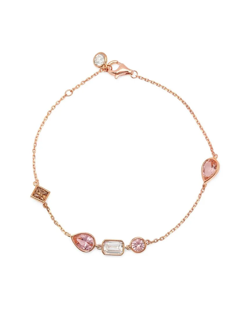 18K Rose Gold Over Silver Cz Bracelet by Crislu