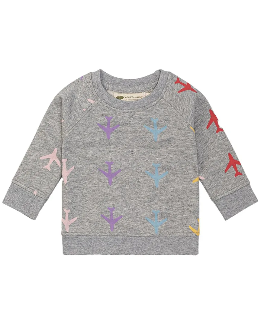 Printed Crewneck Sweatshirt by Monica  Andy