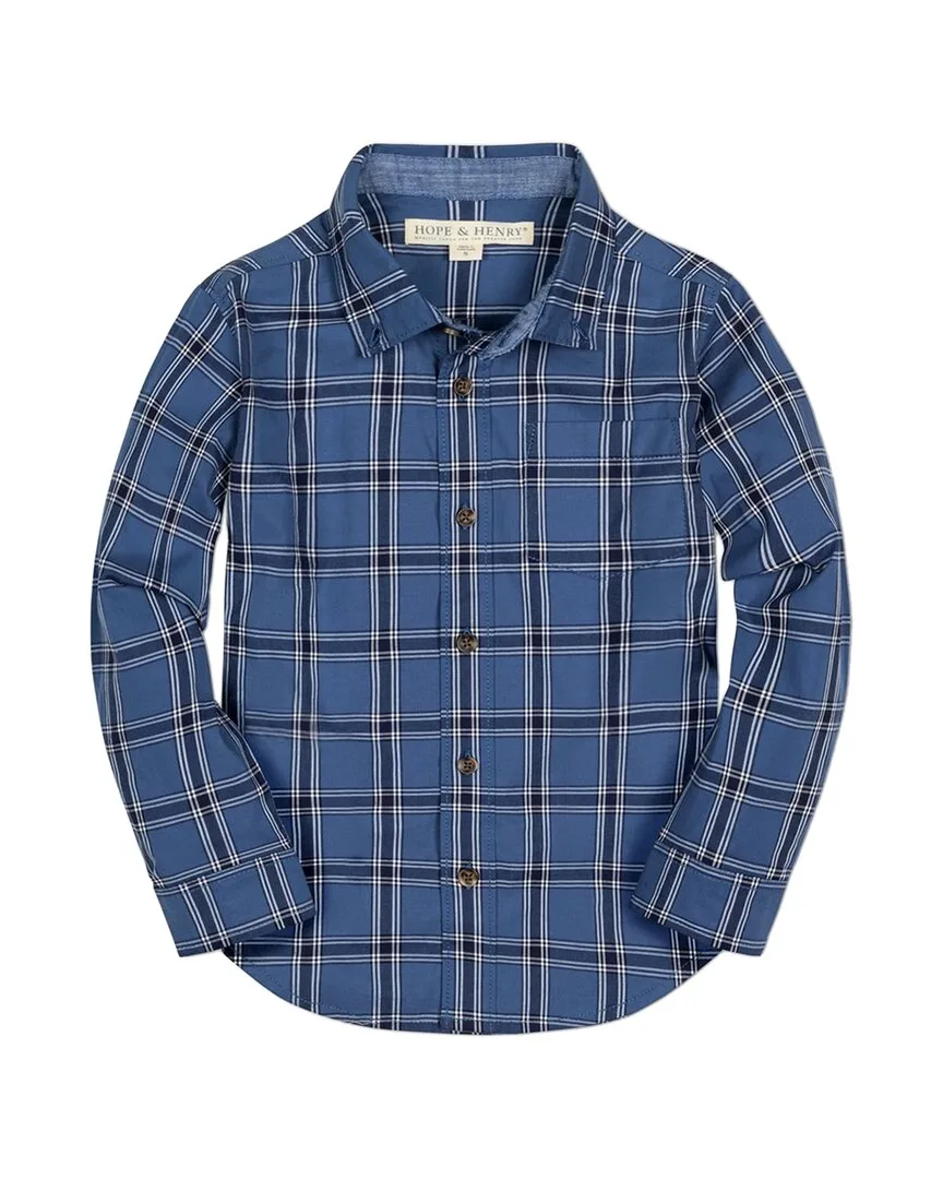 Single-Pocket Stretch Poplin Shirt by Hope & Henry