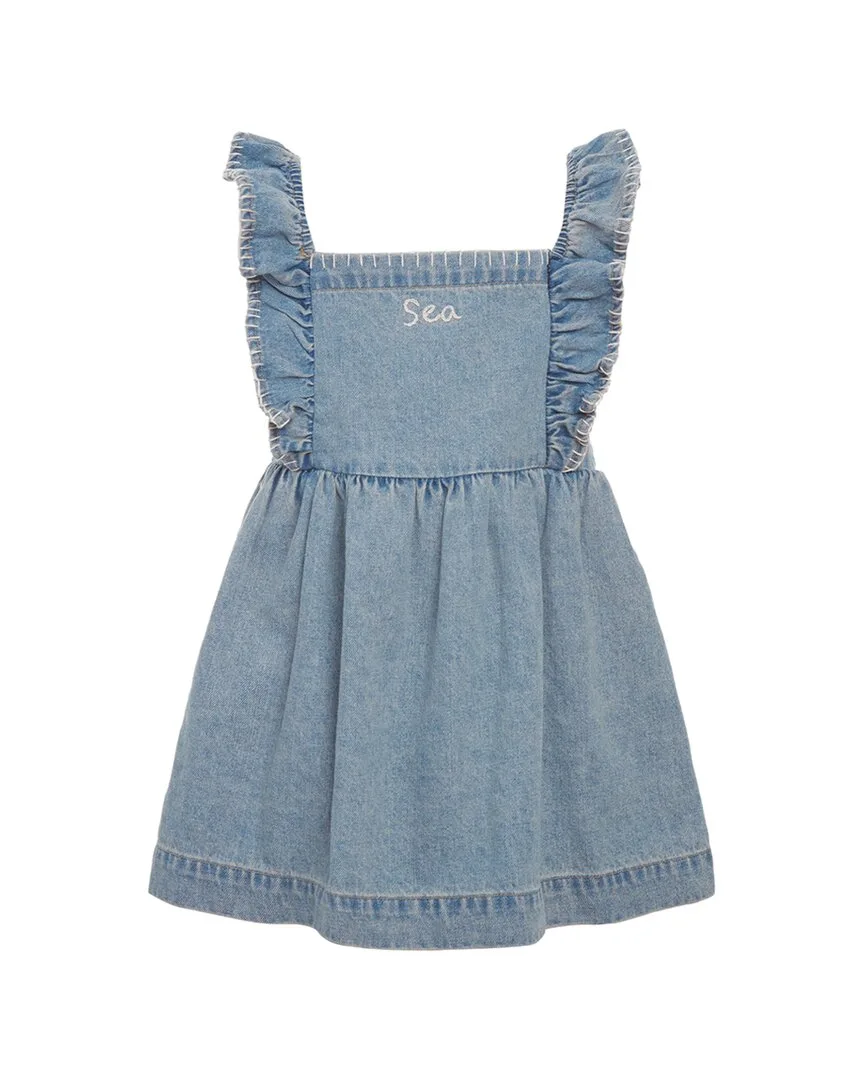 Marion Mended Denim Flutter Sleeve Dress by Sea