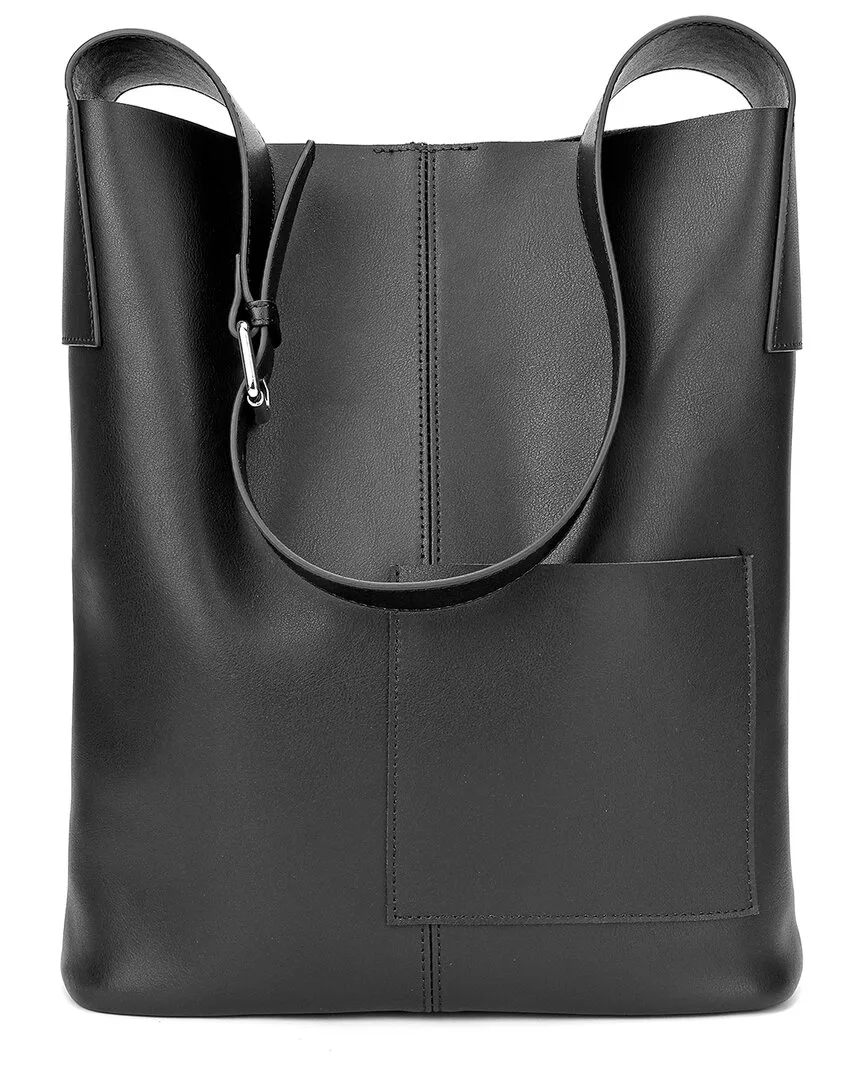 Smooth Leather Front Pocket Tote by Tiffany & Fred Paris