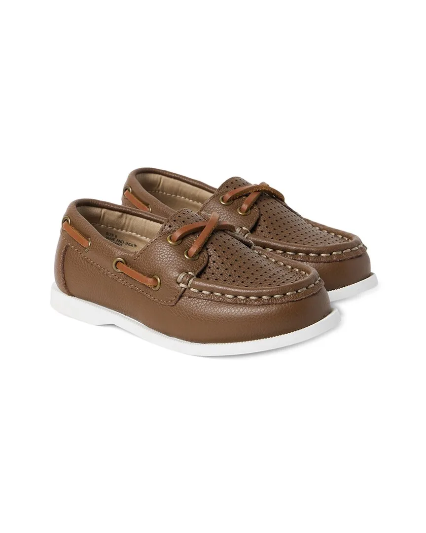 Perforated Leather Boat Shoe by Janie and Jack