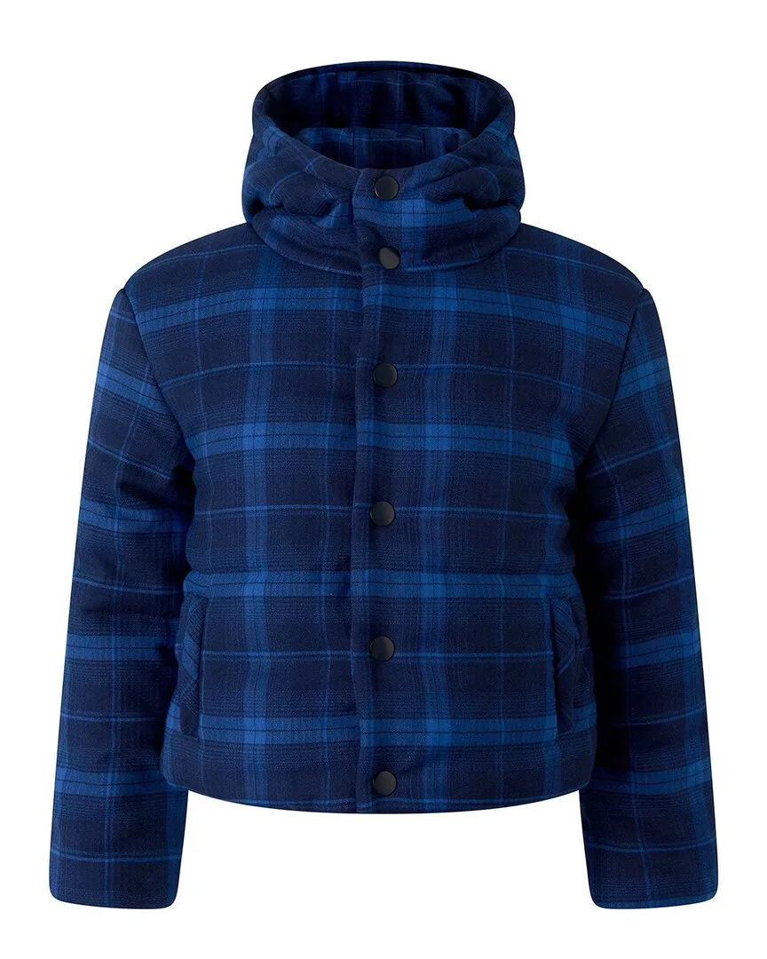 Check Hooded Puffer Jacket by Rachel Riley