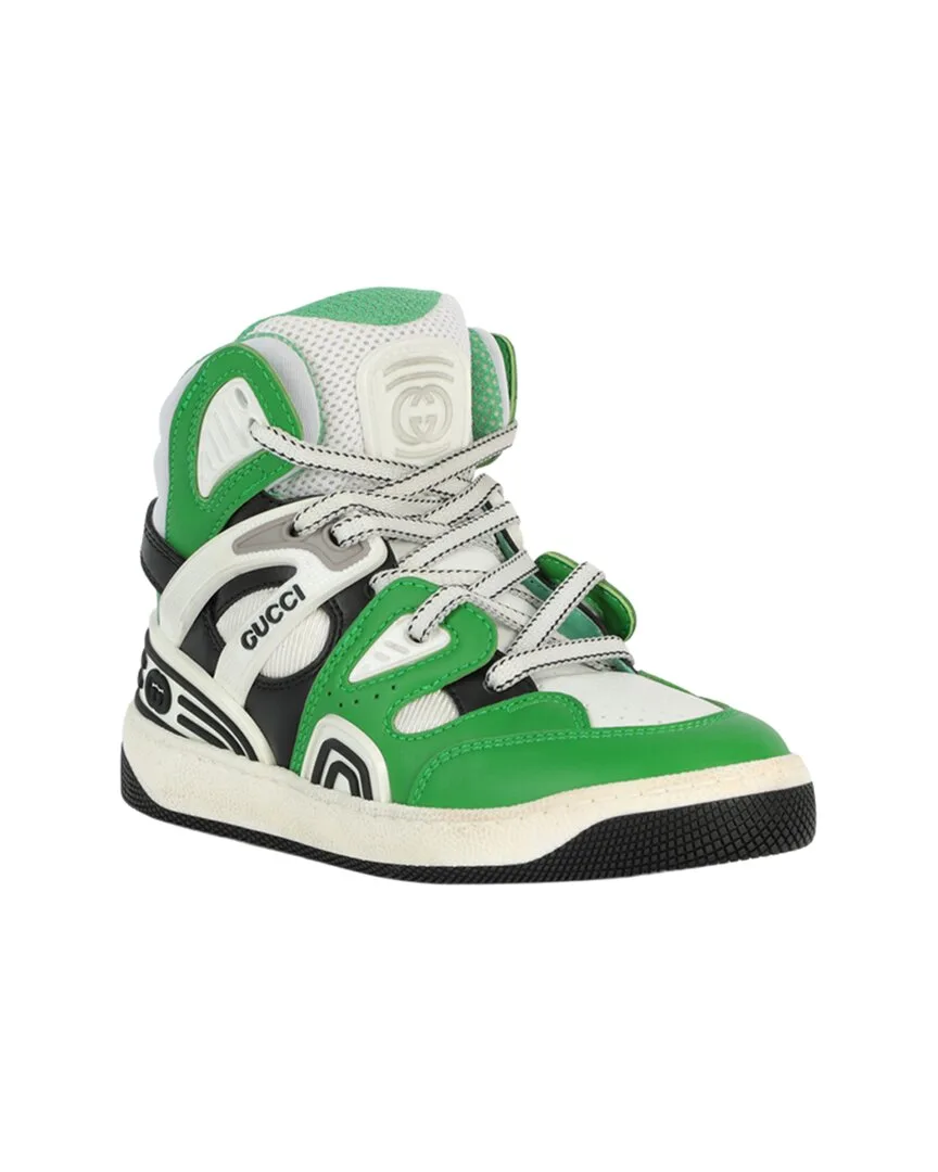 Basket Leather High-Top Sneaker by Gucci