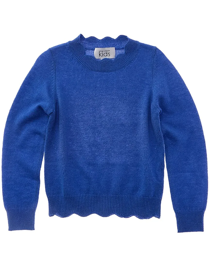 Scallop Crew Pointelle Wool & Cashmere-Blend Sweater by Autumn Cashmere