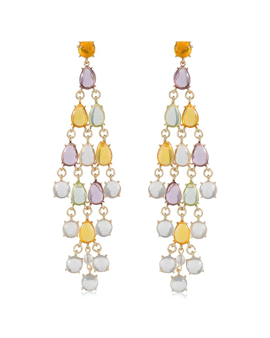 18K Plated 35.00 ct. tw. Multi Gemstones Earrings by Liv Oliver