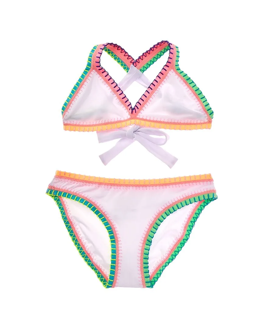 Rainbow Embroidered 2Pc Bikini Set by PQ Swim