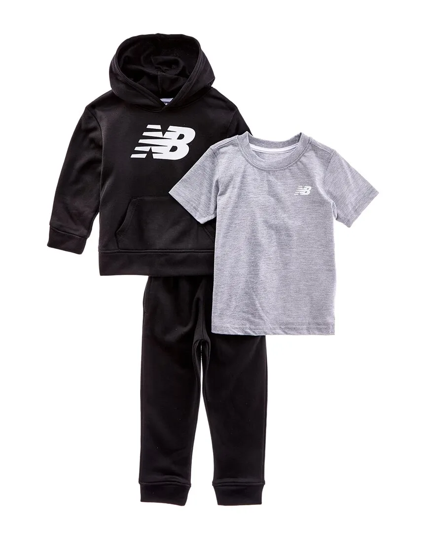 3Pc Fleece Hoodie, T-Shirt & Jogger Set by New Balance