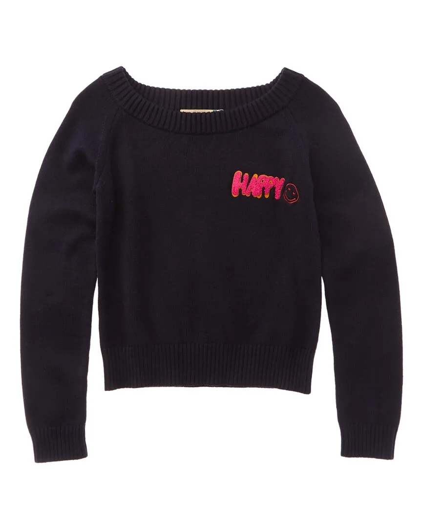 Happy Applique Off-Shoulder Sweater by Vintage Havana
