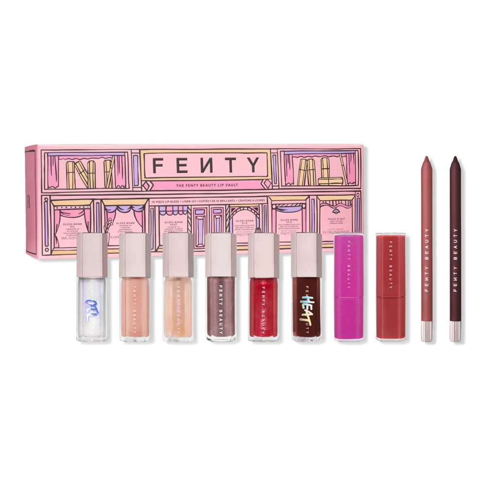 The Fenty Beauty Lip Vault 10-Piece Lip Gloss + Liner Set by FENTY BEAUTY by Rihanna