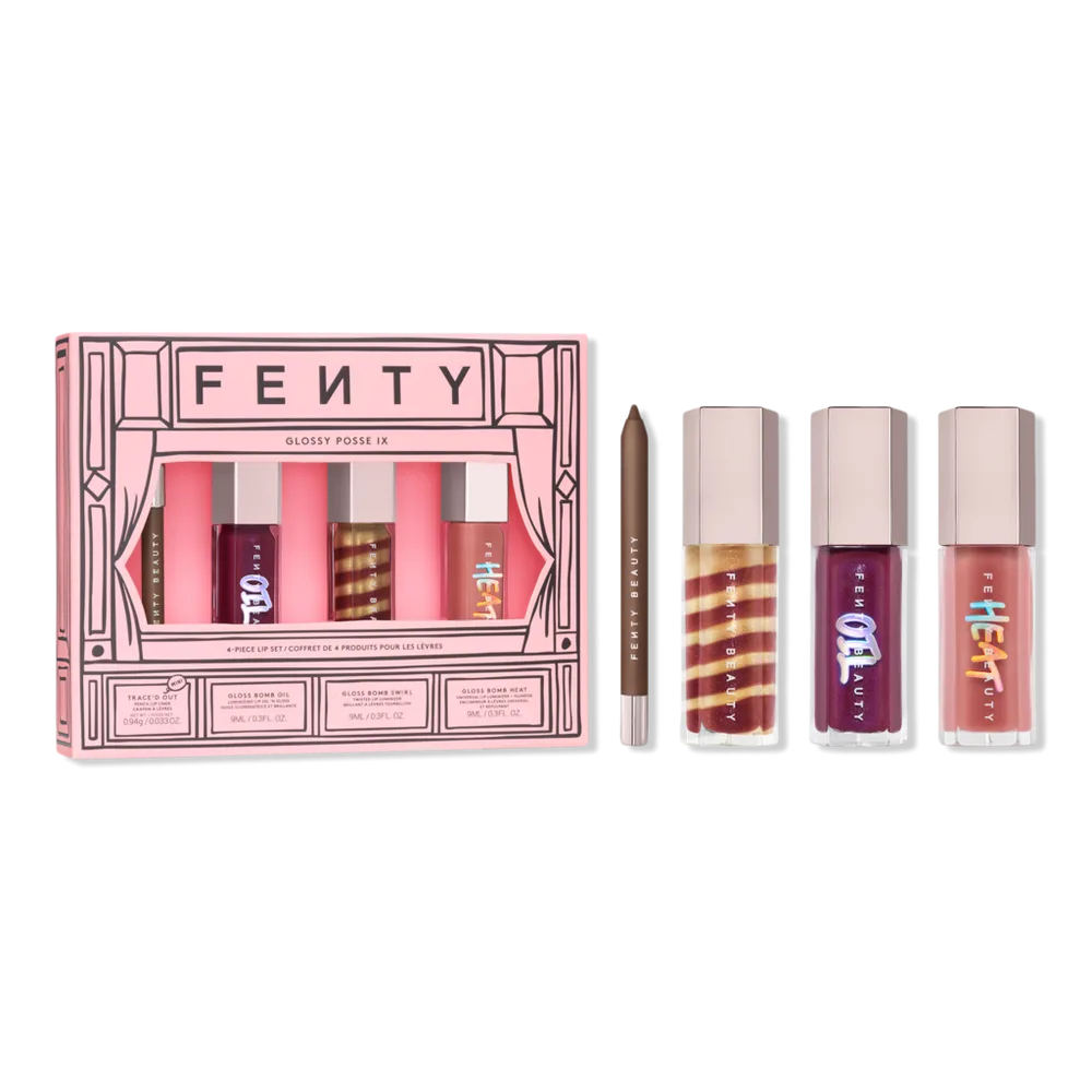 Glossy Posse IX 4-Piece Lip Makeup Gift Set by FENTY BEAUTY by Rihanna