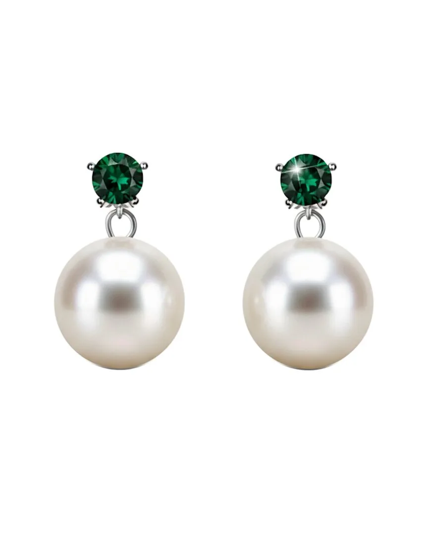 18K Plated Quartz 10-35Mm Pearl Drop Earrings by Liv Oliver