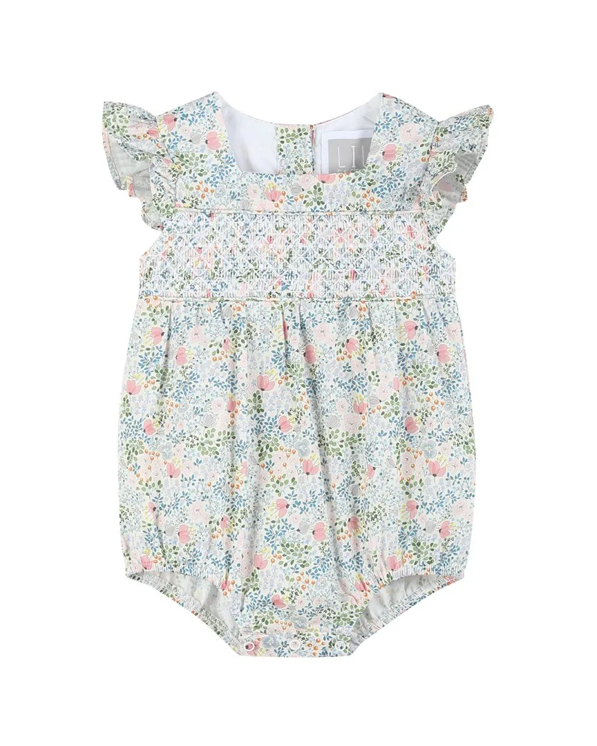 Print Smocked Futter Romper by Lil Cactus