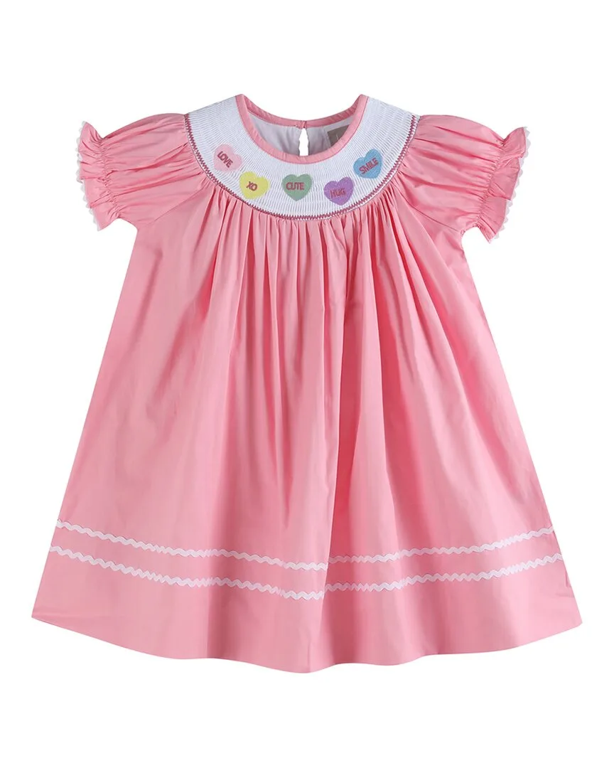 Heart Smocked Bishop Dress by Lil Cactus