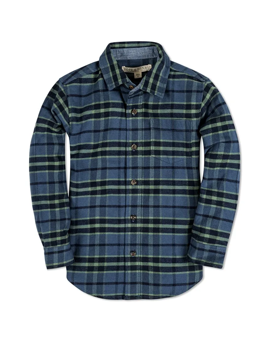 Button-Down Plaid Flannel Shirt by Hope & Henry