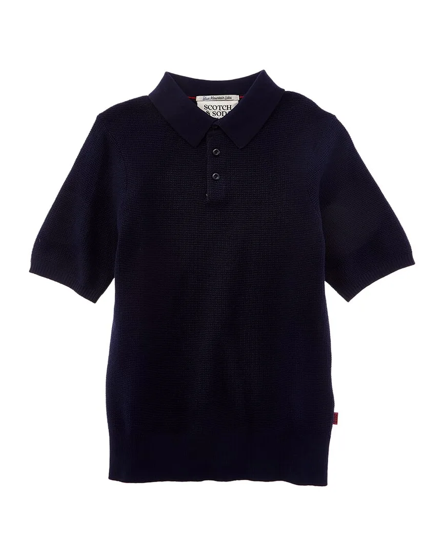 Structured Knitted Polo Shirt by Scotch & Soda