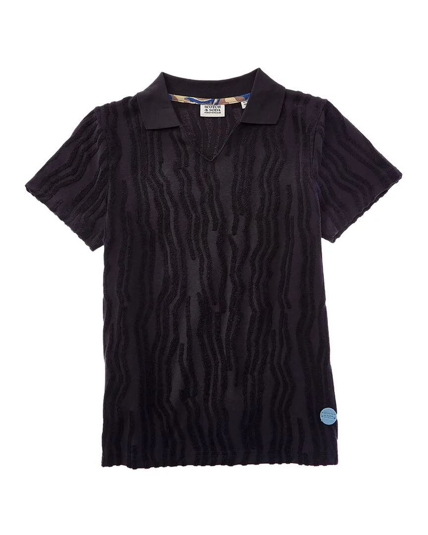 Towelling Jacquard Polo Shirt by Scotch & Soda