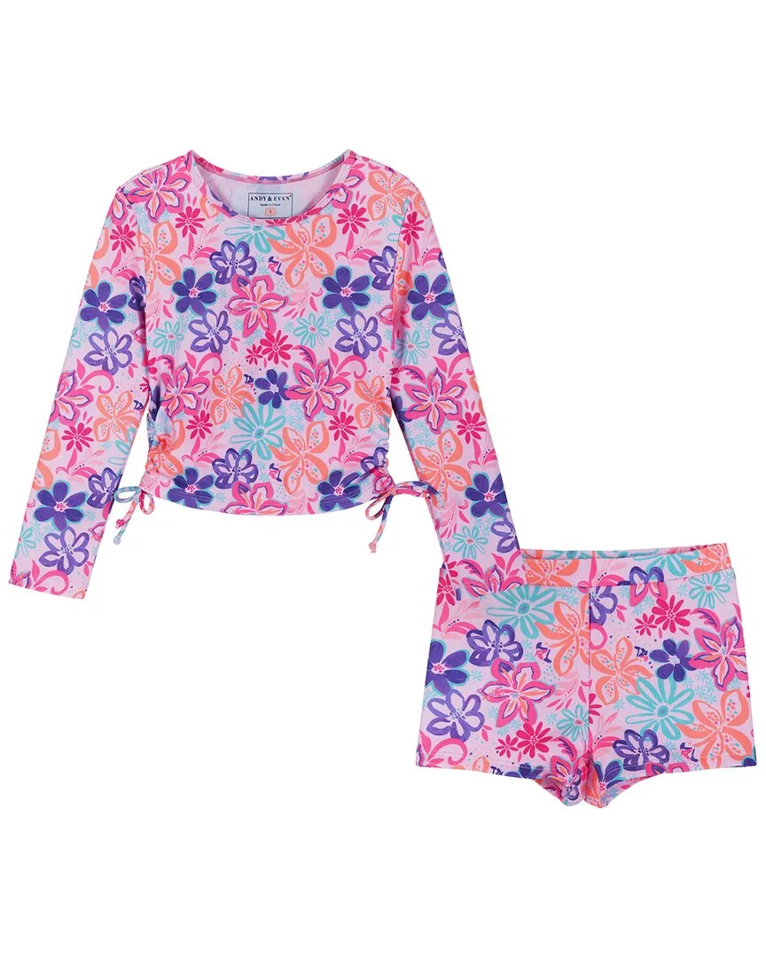 Tropical Floral Rashguard Set by Andy & Evan