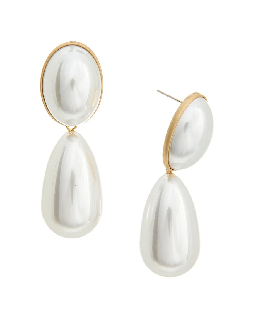 18K Plated 13Mm, 10 x 20Mm Pearl Clip-On Earrings