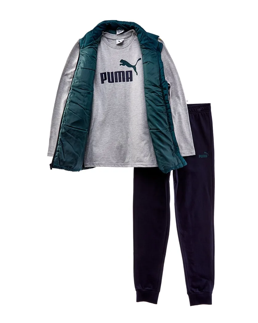 3Pc Woven Vest, T-Shirt & Pant Set by PUMA