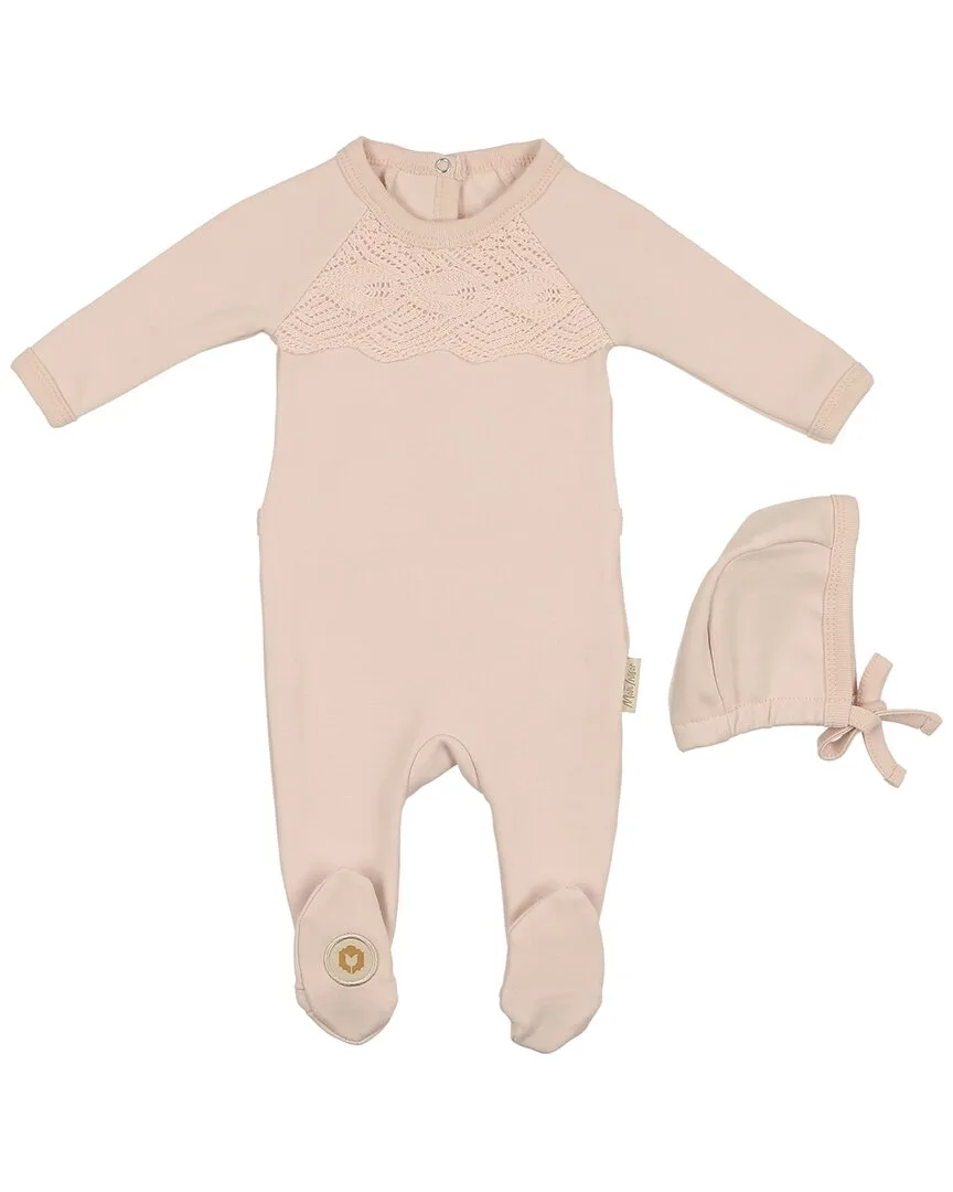 Look of Lace Footie & Hat Set by Mon Tresor