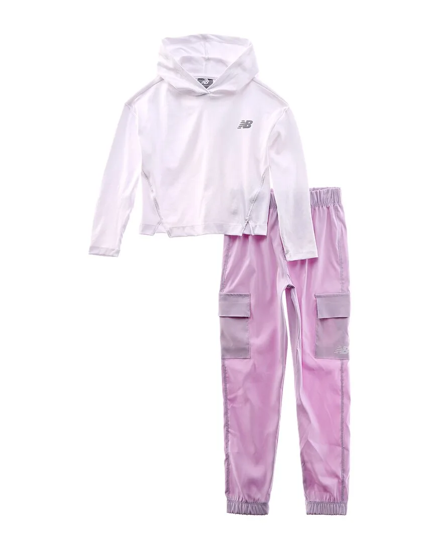 2Pc Rib Hoodie & Woven Pant Set by New Balance