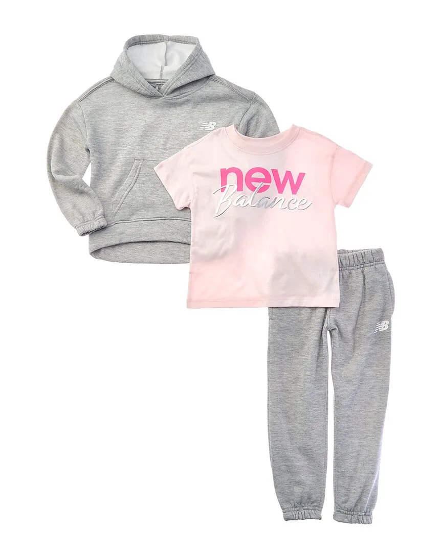 3Pc Hoodie, T-Shirt & Jogger Pant Set by New Balance