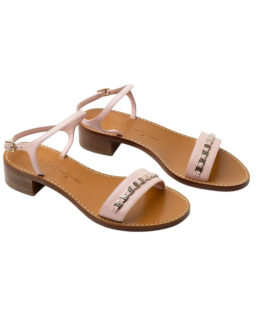 Logo Leather Sandal by Ferragamo