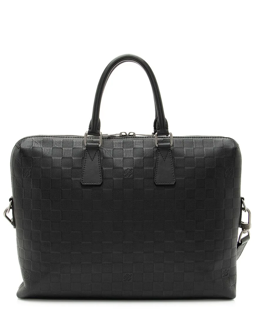 Black Leather & Nylon Porte-Documents Jour Briefcase (authentic Pre-Loved) by Louis Vuitton