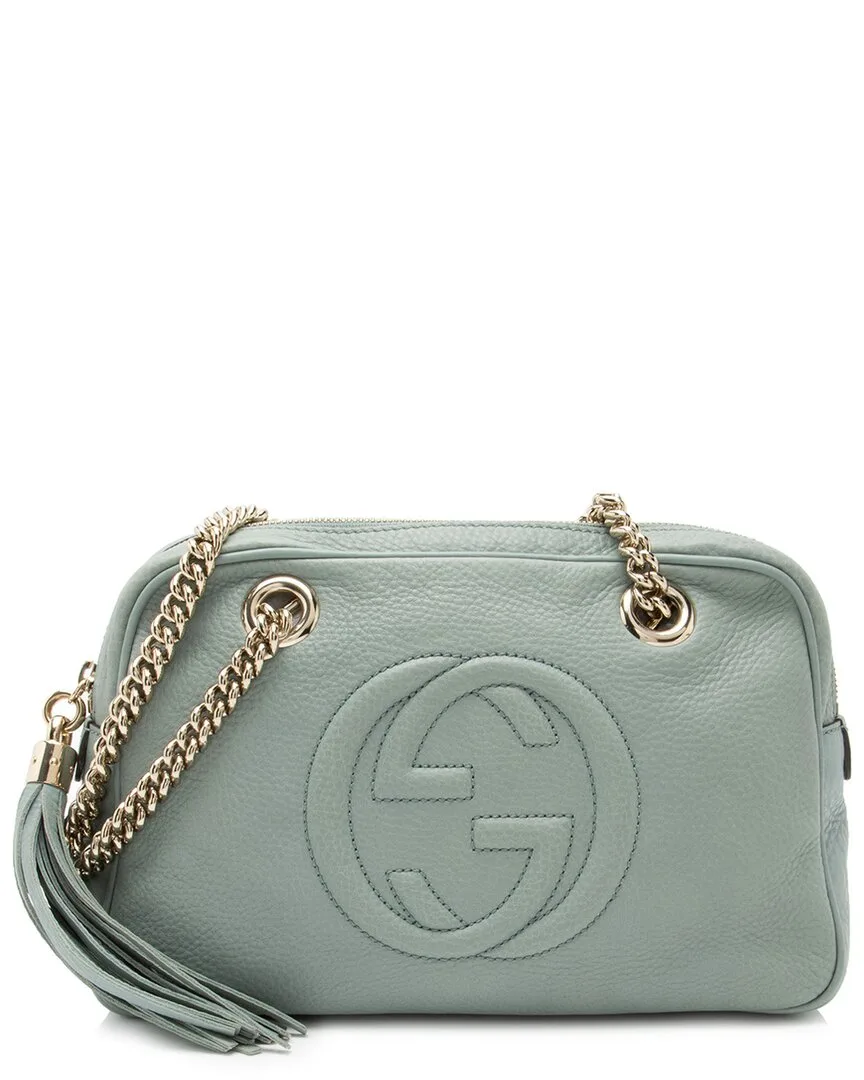 Blue, Green Leather Soho Chain Small Shoulder Bag (authentic Pre-Loved)