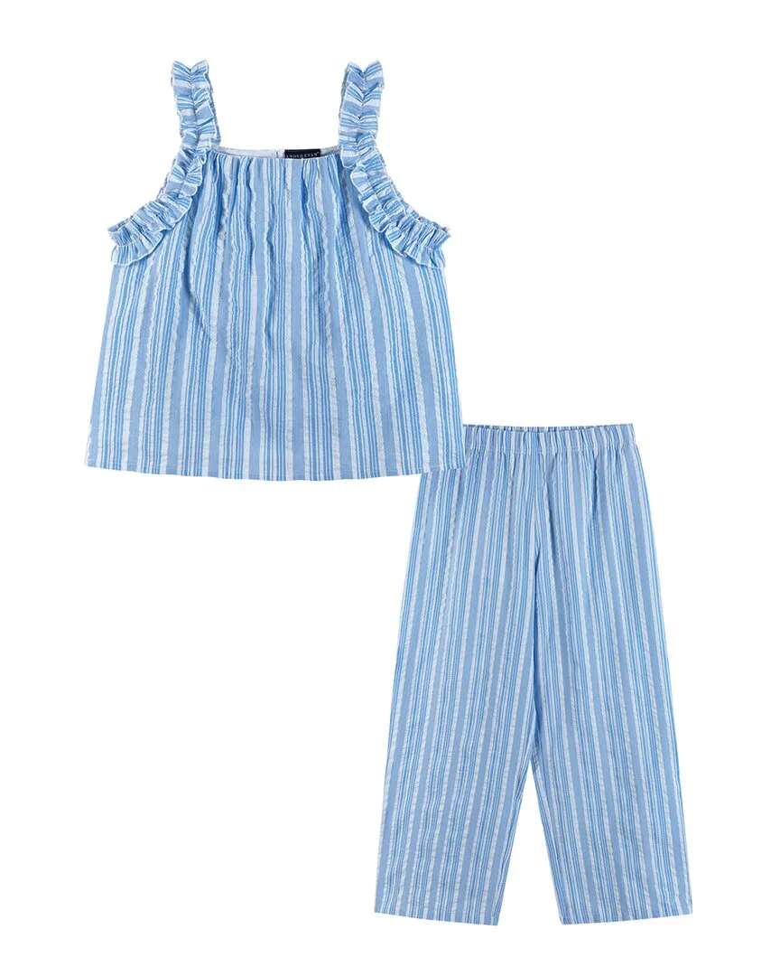 2Pc Stripe Top & Pant Set by Andy & Evan