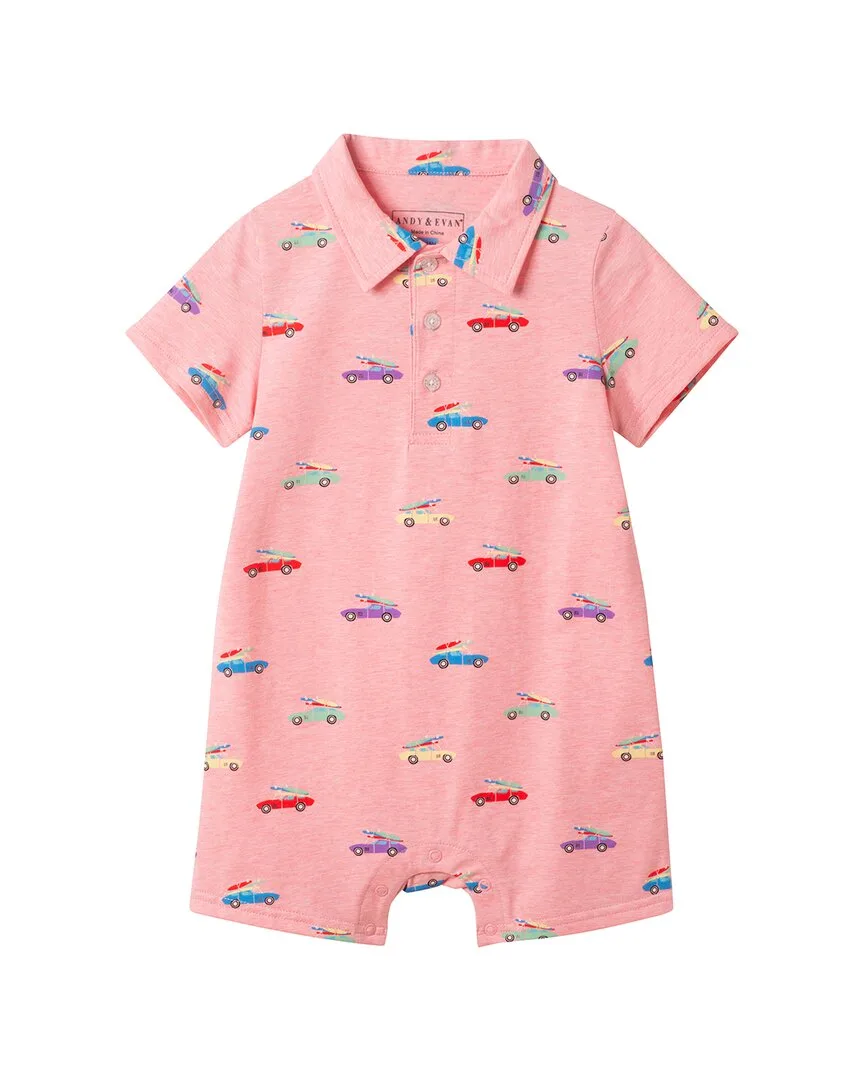 Printed Polo Romper by Andy & Evan