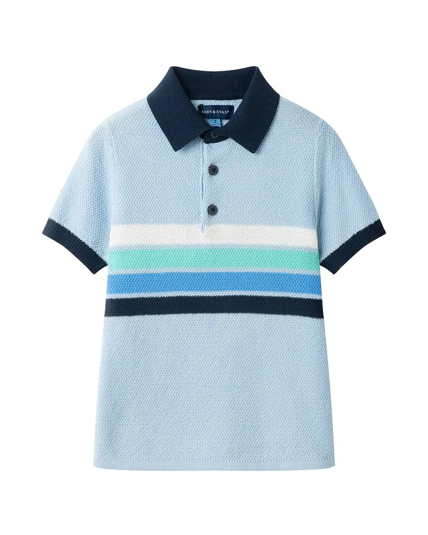Stripe Polo Sweater by Andy & Evan