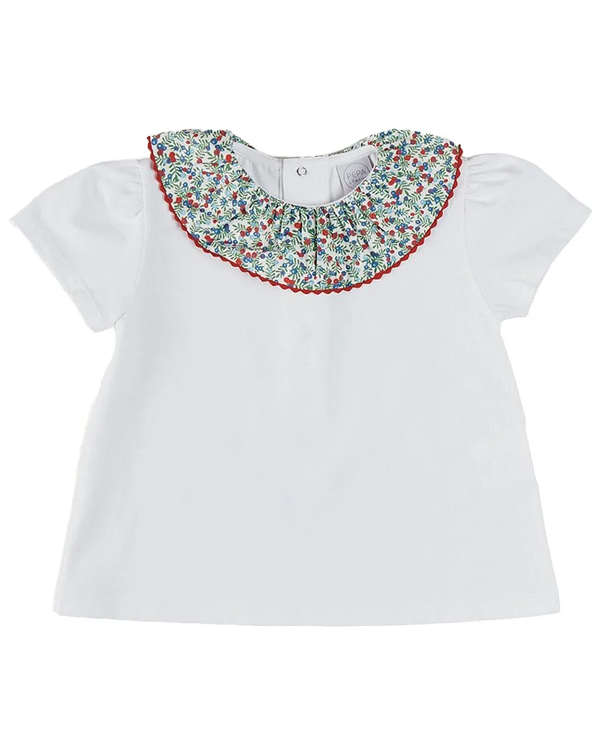 Evelyn Floral Ruffle Collar Top by Pepa London