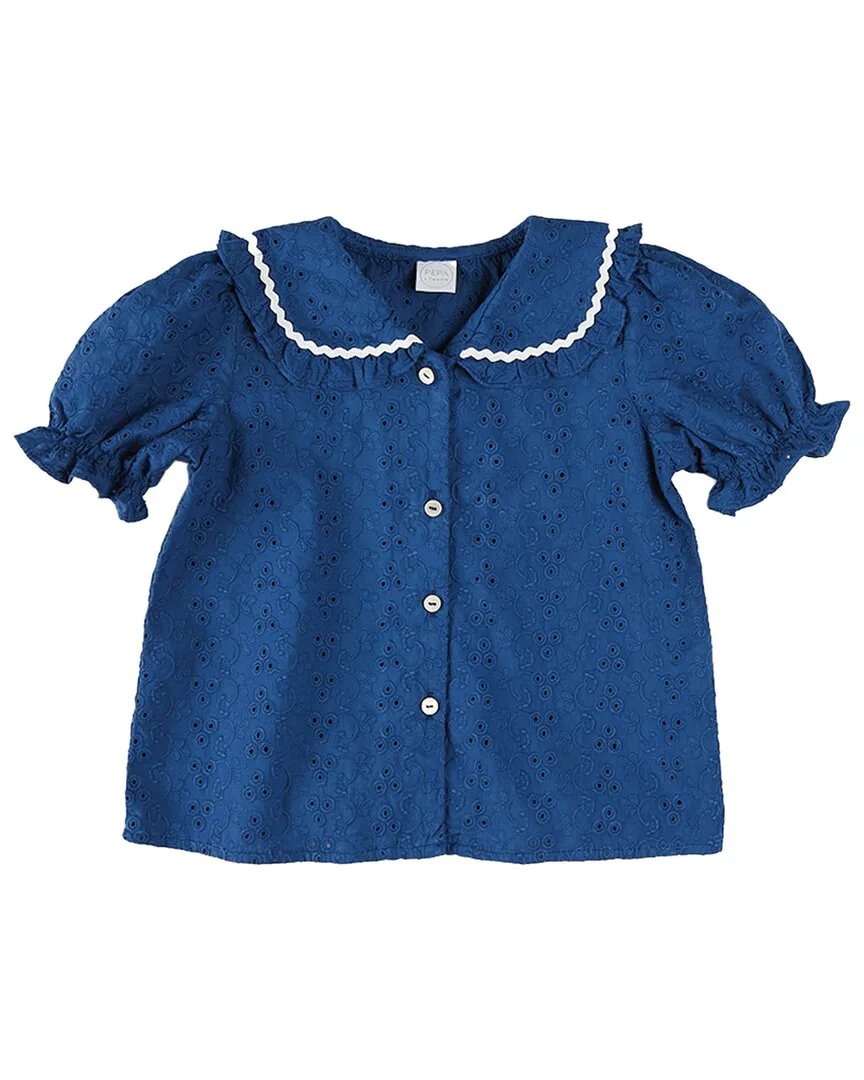 Broderie Anglaise Statement Collar Shirt by Pepa London