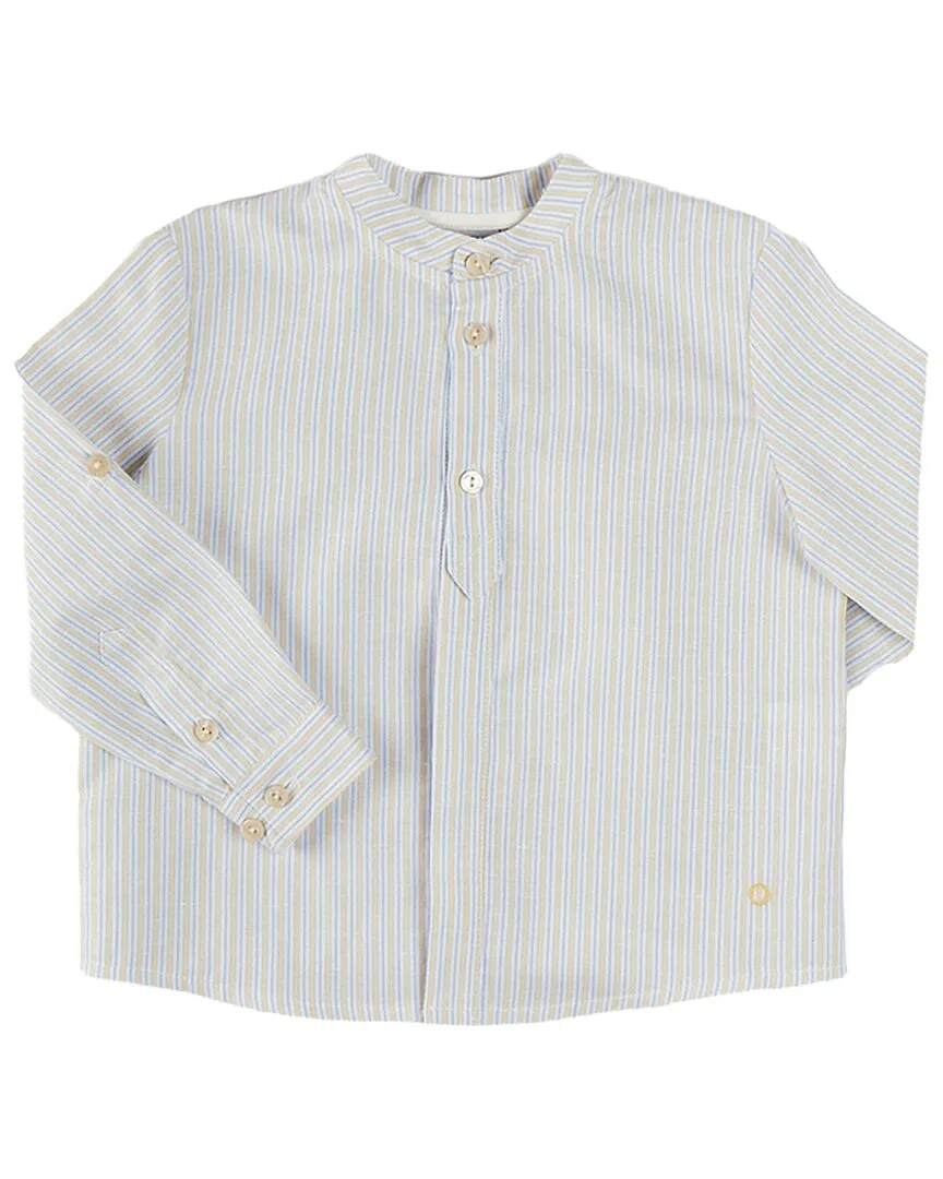 Stafford Striped Mao Collar Shirt by Pepa London