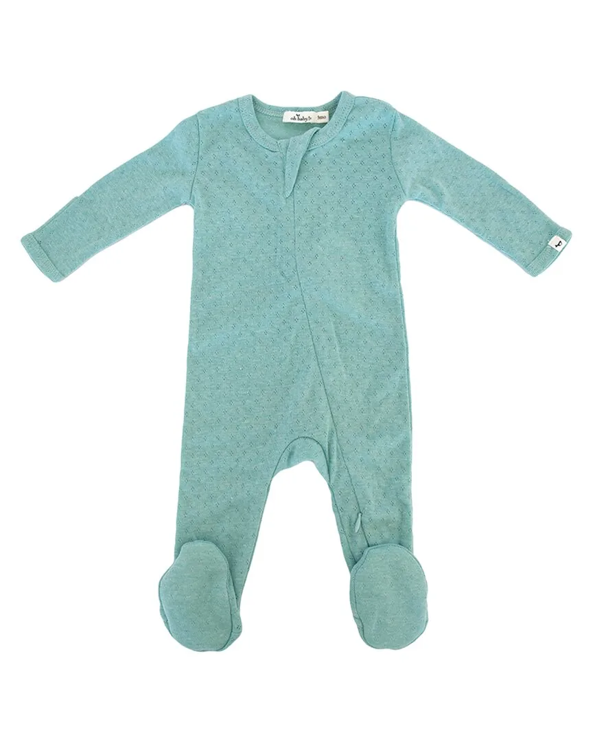 Pointelle Zipper Footie by Oh Baby