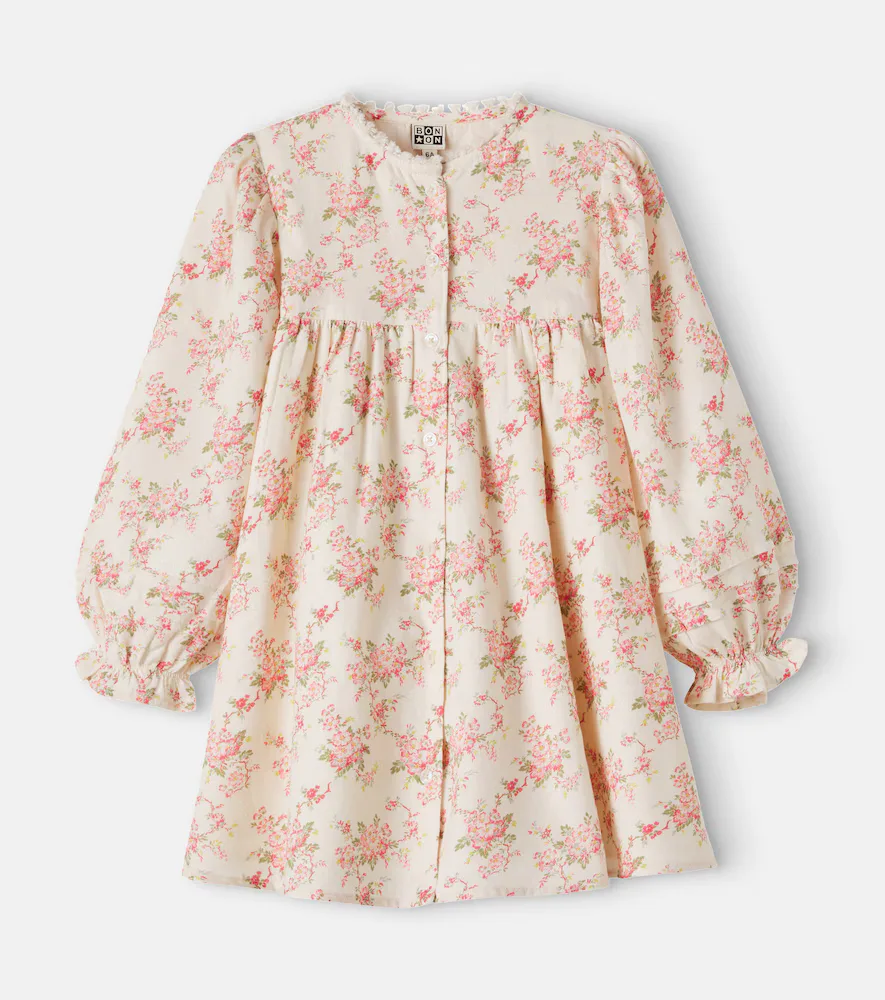 Pivoine Floral Gathered Cotton Dress by Bonton
