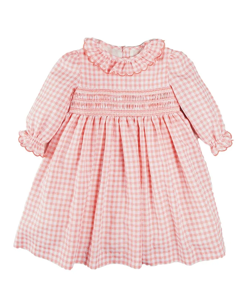 Gingham Smocked Ruffle Collar Dress by Pepa London