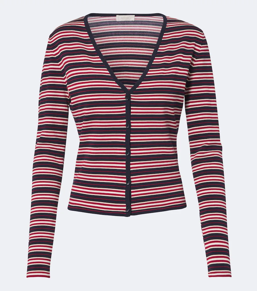 Doris Striped Cotton-Blend Cardigan by Faithfull