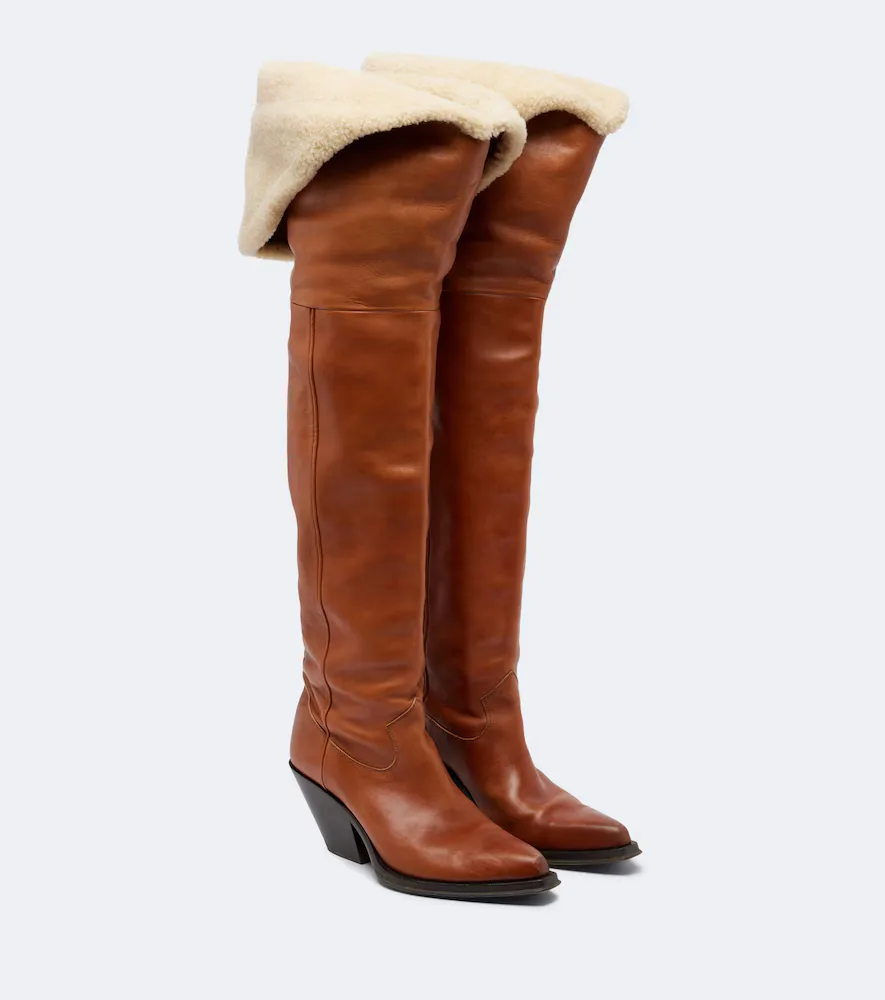 Azelan Leather Over-The-Knee Boots by Chloe
