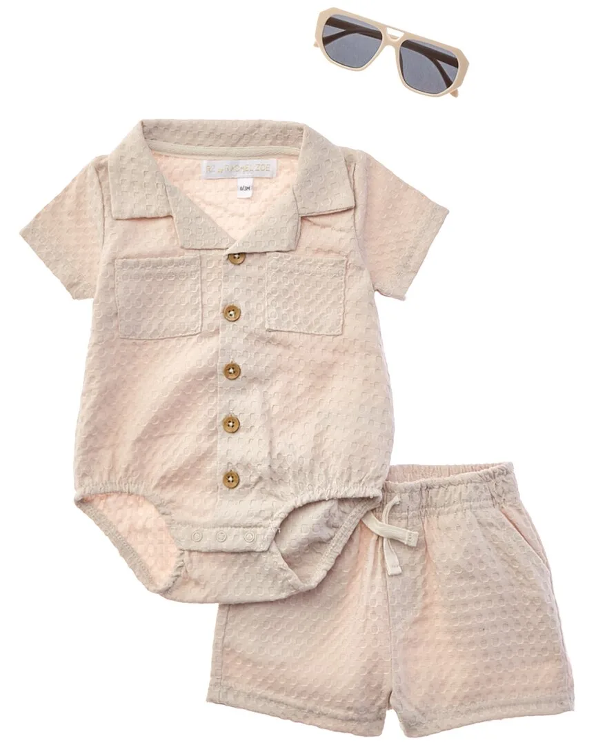3Pc Knit Romper & Short Set by Rachel Zoe