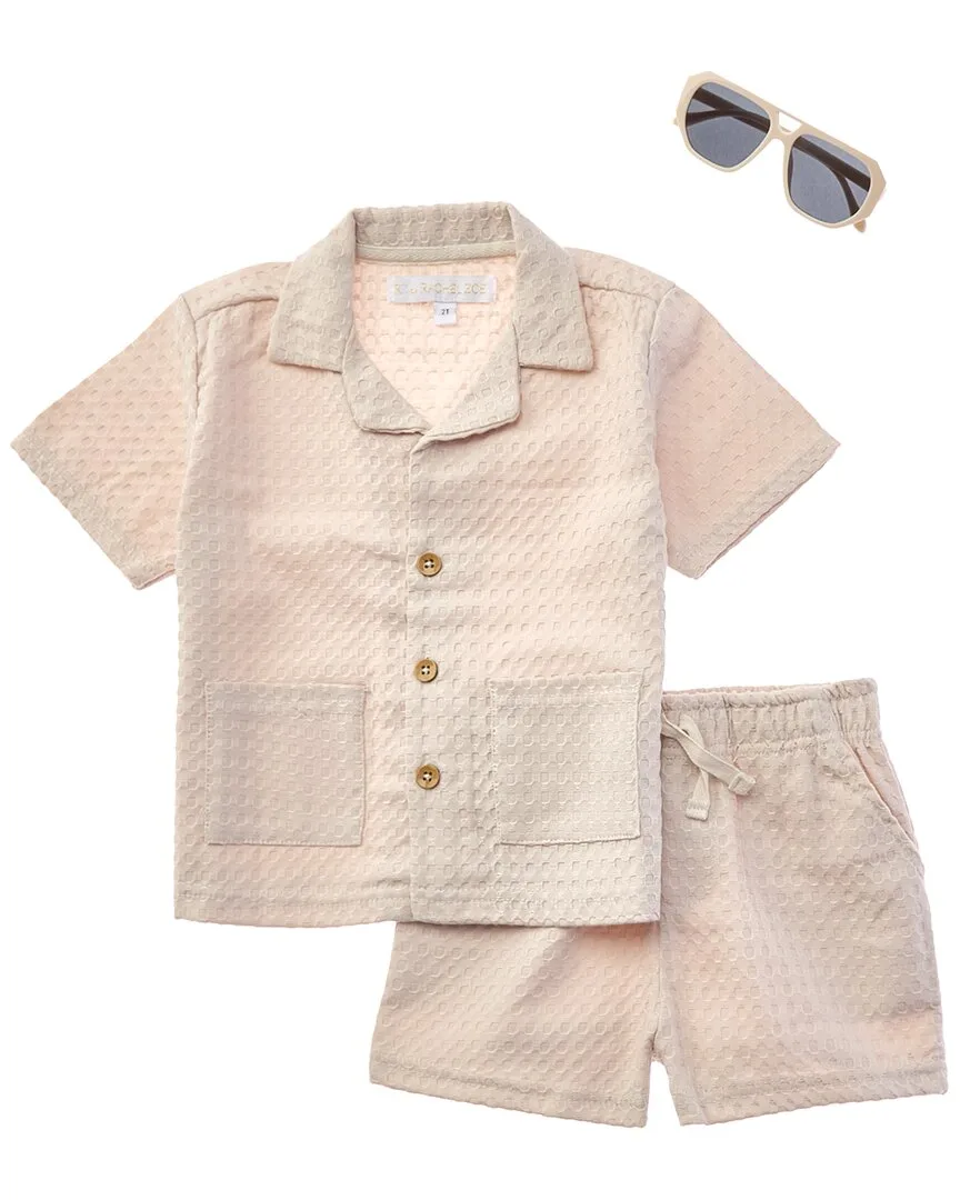 3Pc Knit Top & Short Set by Rachel Zoe