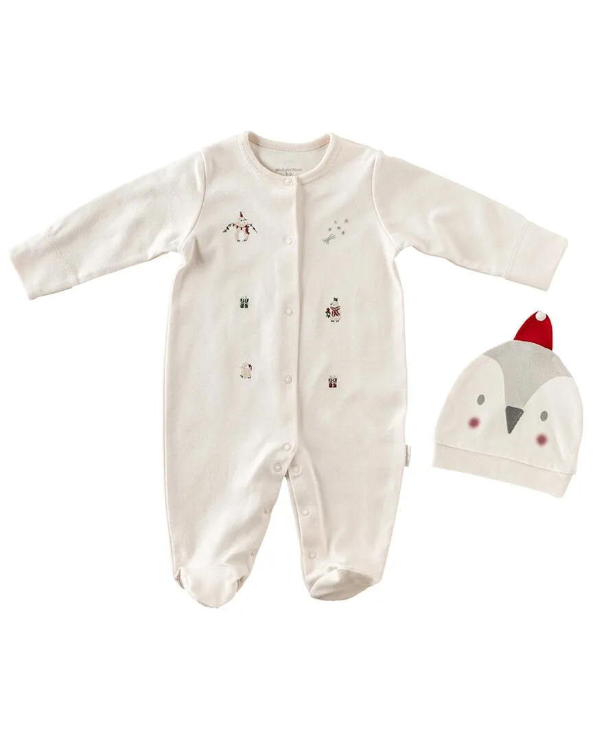 Penguin Print Babygrow & Hat Set by Andywawa