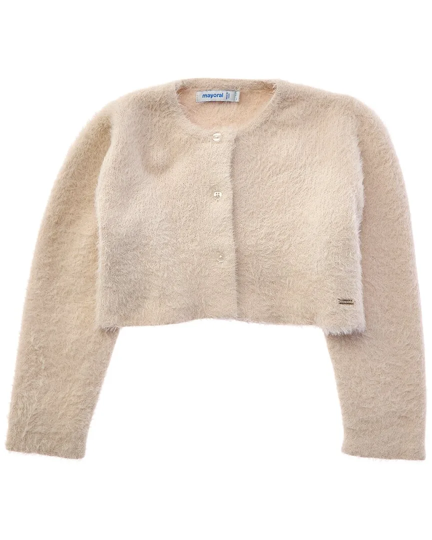 Knit Faux Fur Cardigan by Mayoral