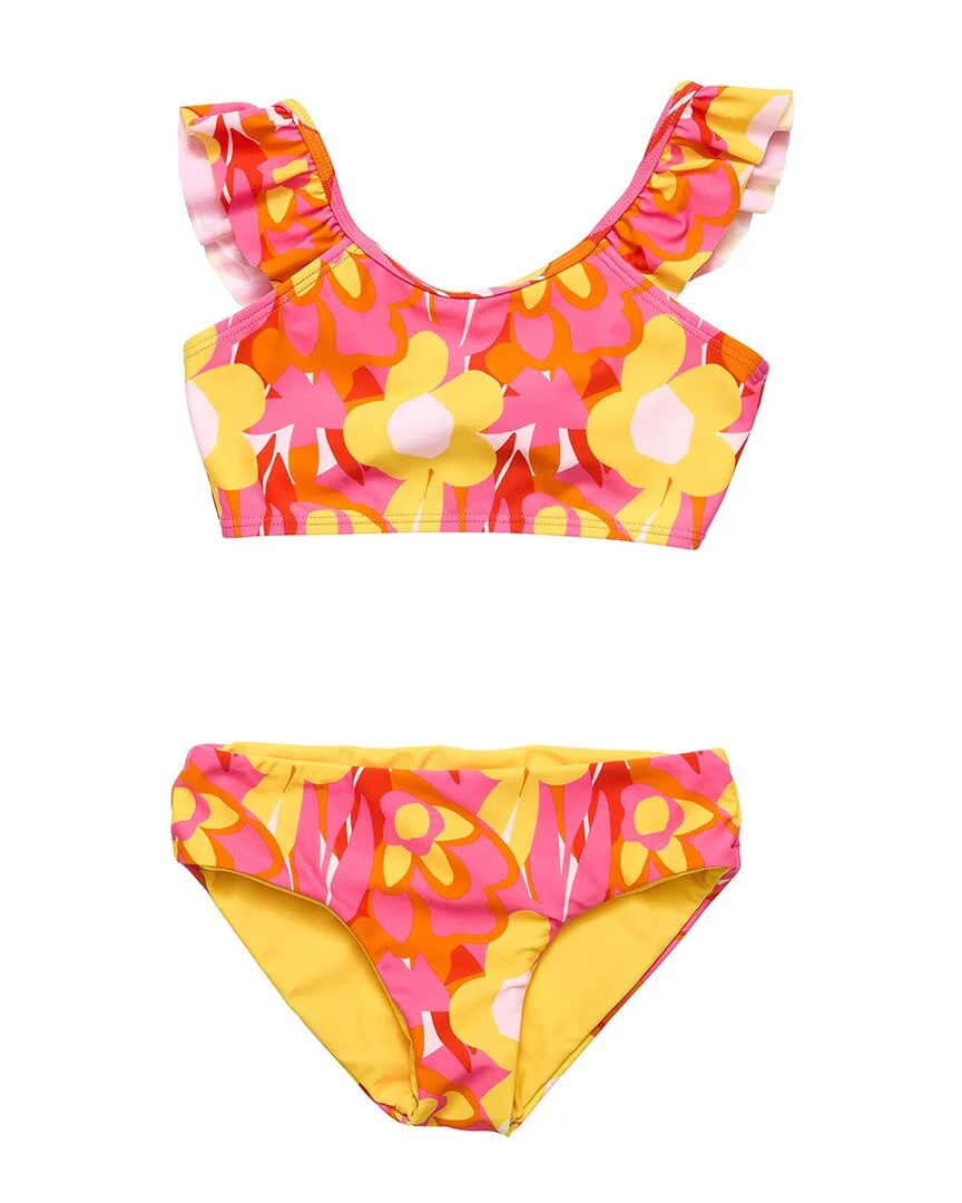 Pop of Sunshine Frill Crop Bikini by Snapper Rock