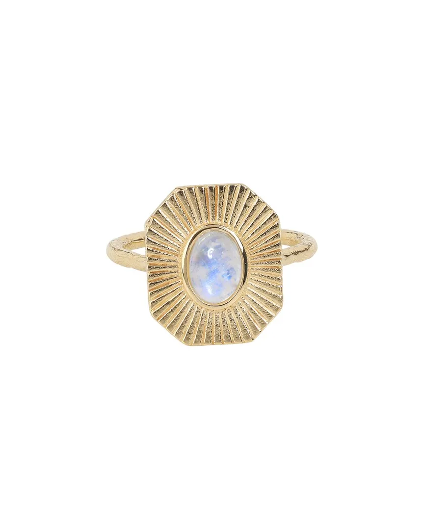 14K Over Silver 0.90 ct. tw. Rainbow Moonstone Ring by Tiramisu