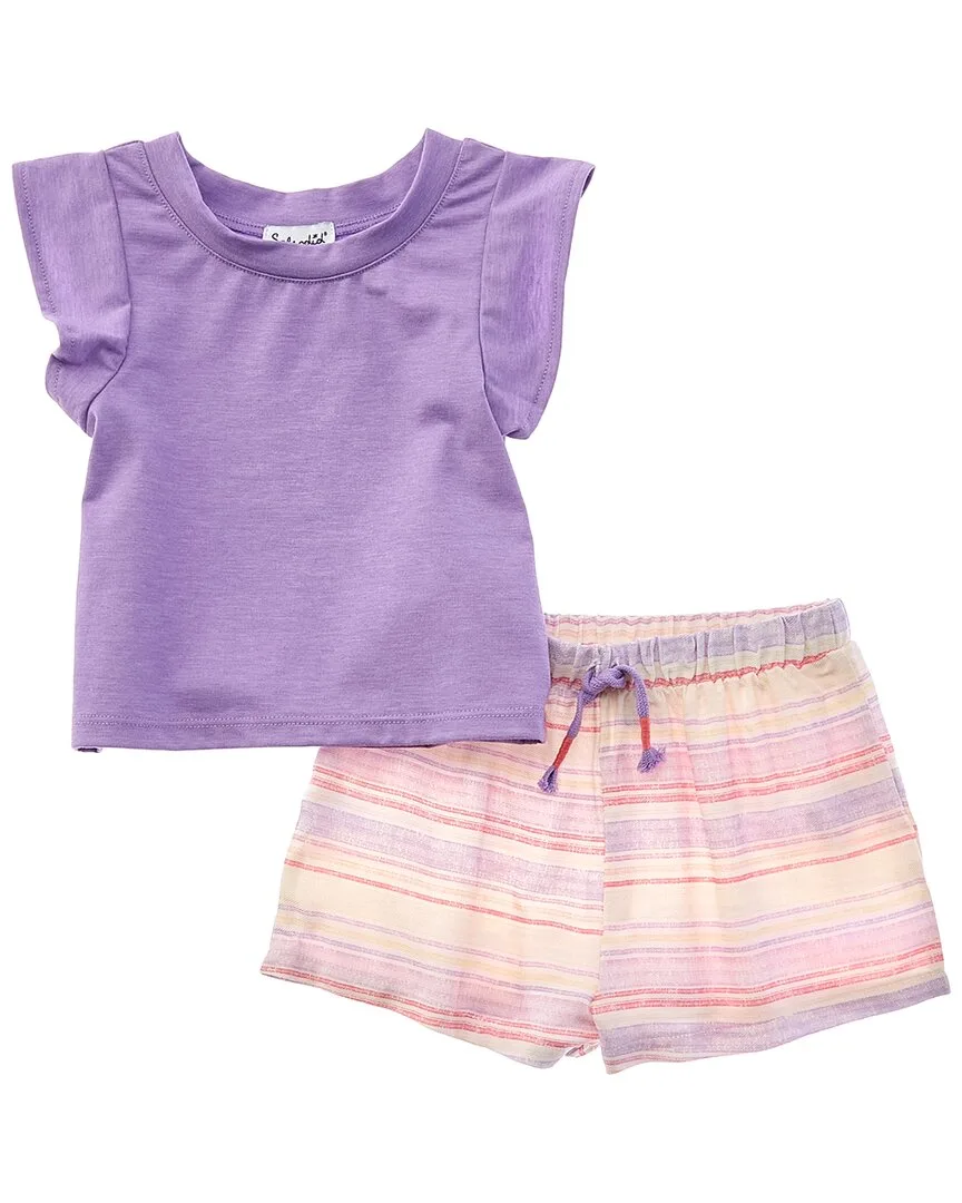 2Pc Summer Stripe Shirt & Short Set by Splendid