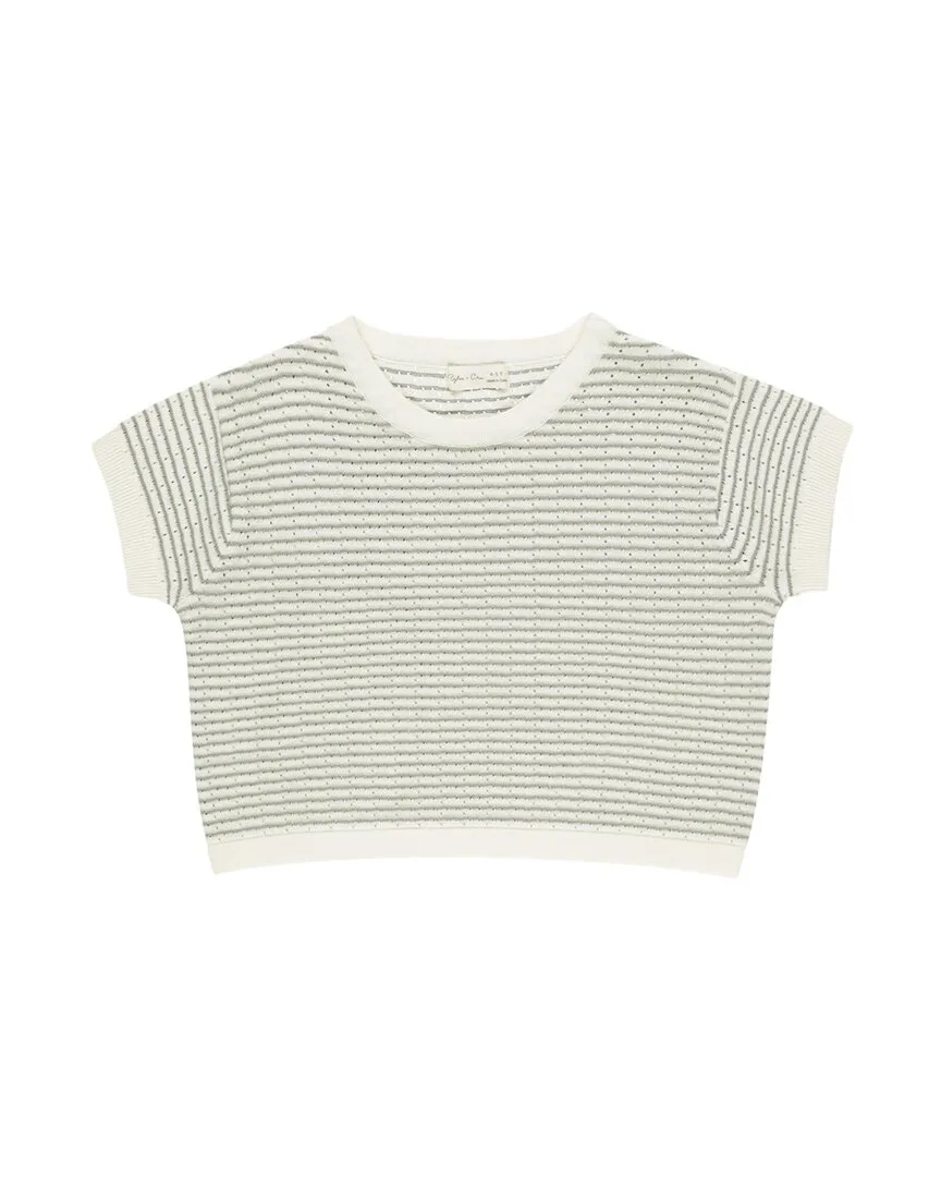 Rylee + Cru Collective Boxy Crop Knit T-Shirt by Rylee  Cru Collective