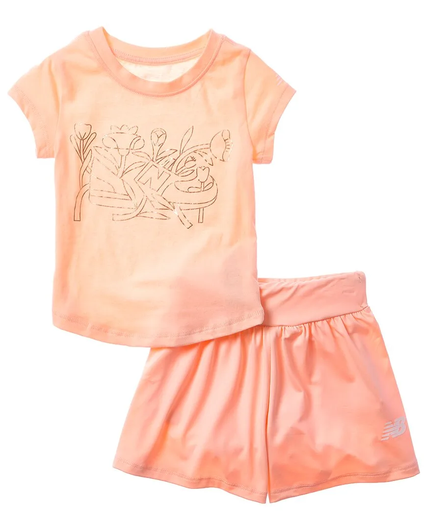 2Pc T-Shirt & Flowy Short Set by New Balance